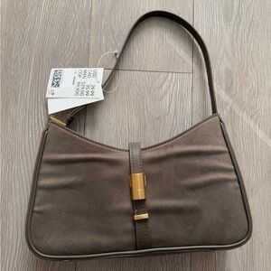 Suede shoulder bag
